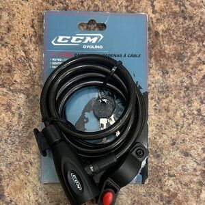 CCM Cycling 6’ x 10MM Black Cable Lock with Keys